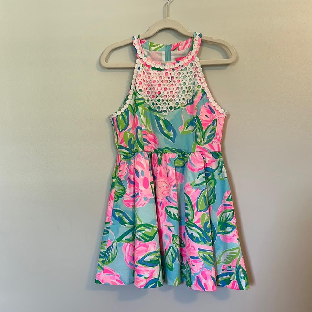 Lilly Pulitzer Floral Girl size 8 dress with Pink and Green Pattern